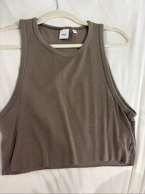 TNA Ribbed Cropped Tank Top - Taupe